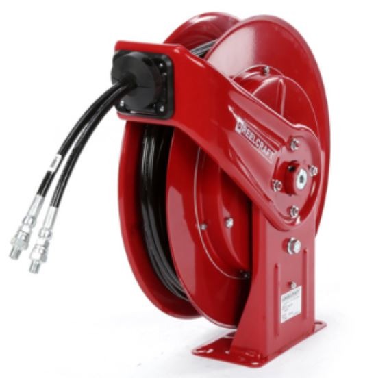 En Slangupprullare ATH5400 - för Hydraulik Ø1/4" - 8m tvillingslang på vit bakgrund.