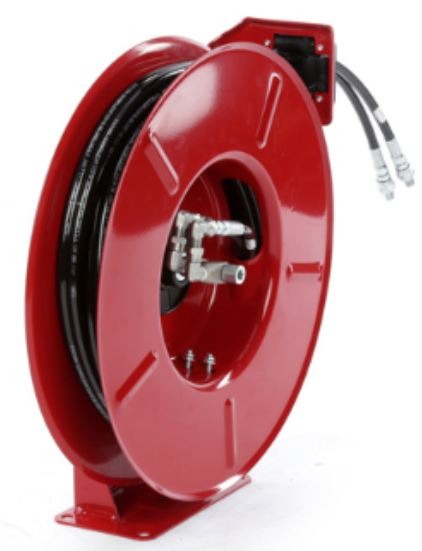 En Slangupprullare ATH5400 - för Hydraulik Ø1/4" - 8m tvillingslang på vit bakgrund.