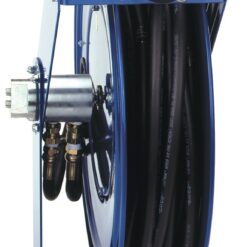 En Slangvinda för svetsgas P-W & SHW Series - Ø1/4" (6mm) längd 8m rulle med en slang fäst vid den.