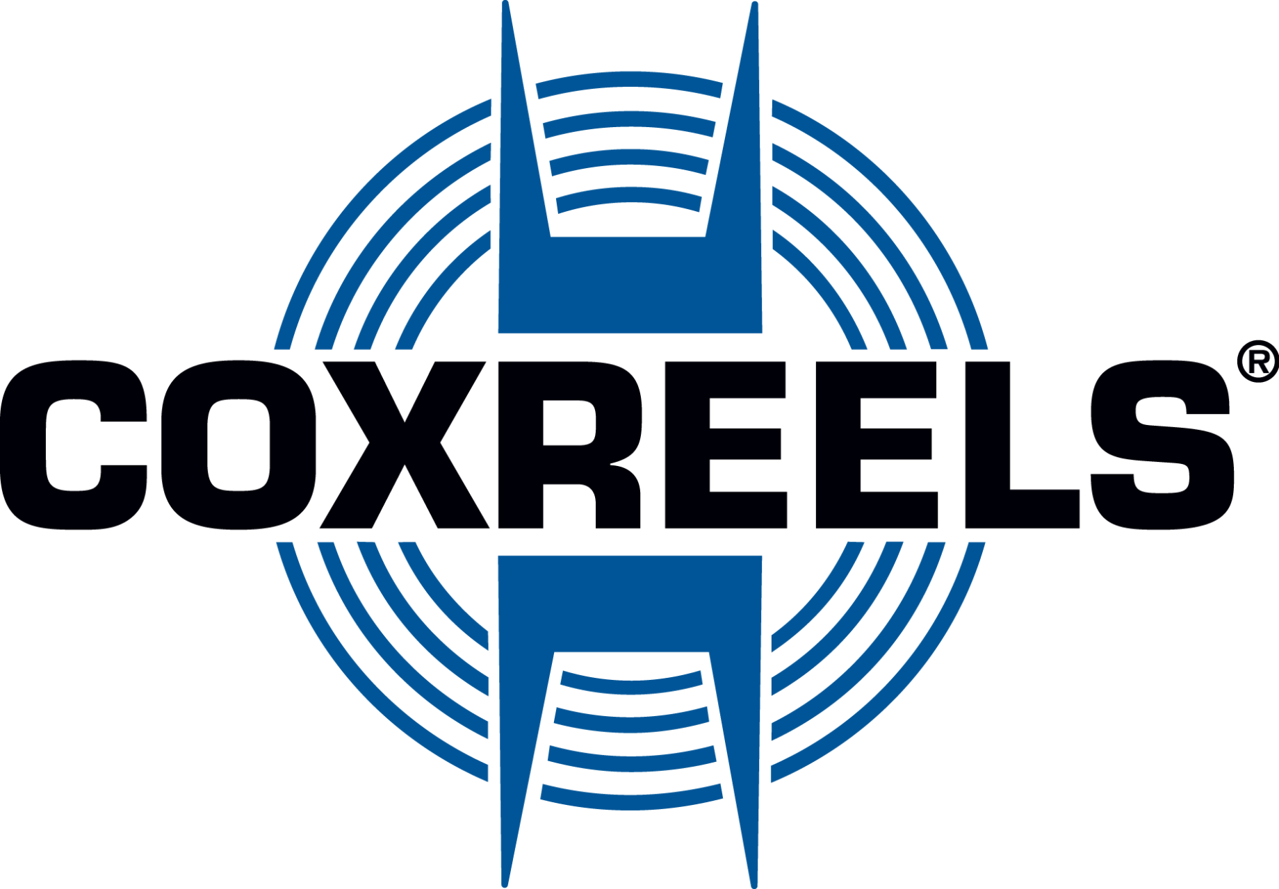 Coxreels logotyp i blått och svart